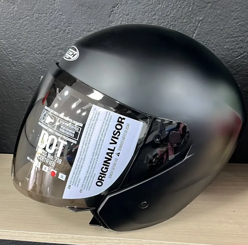 Casco Abierto TECH - DOT - Negro Mate